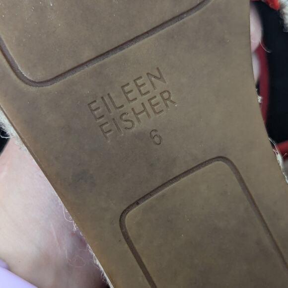 Eileen Fisher Lee Espadrille Sandals Orange Jute Womens 6 Summer Spring Casual - Picture 8 of 9